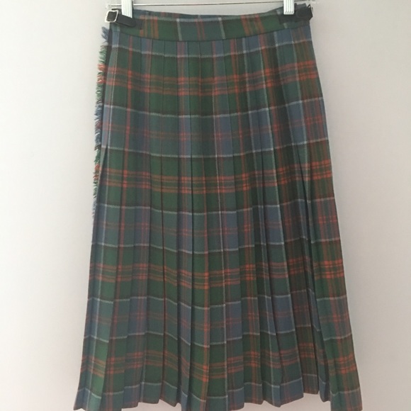 Vintage 100% wool made in Ireland plaid wrap skirt - Picture 5 of 8